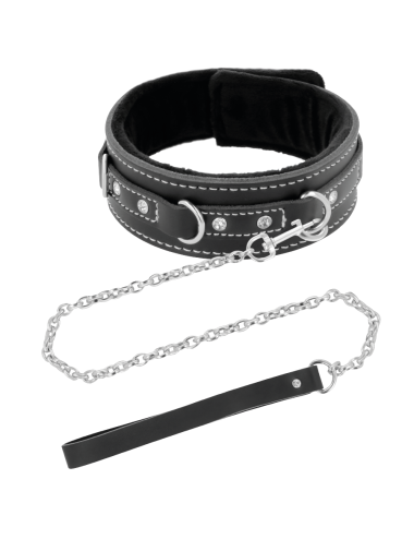DARKNESS - HIGH QUALITY LEATHER NECKLACE WITH LEASH