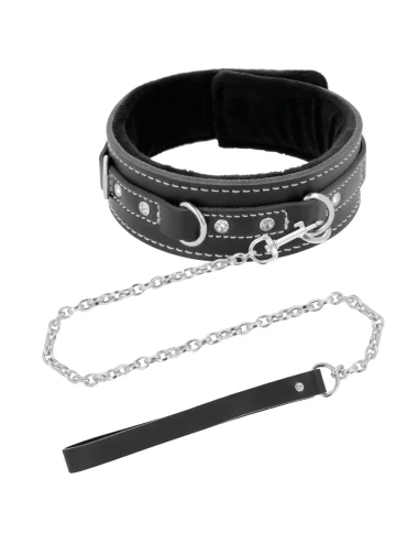 DARKNESS - HIGH QUALITY LEATHER NECKLACE WITH LEASH