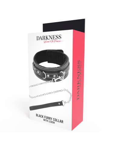 DARKNESS - HIGH QUALITY LEATHER NECKLACE WITH LEASH
