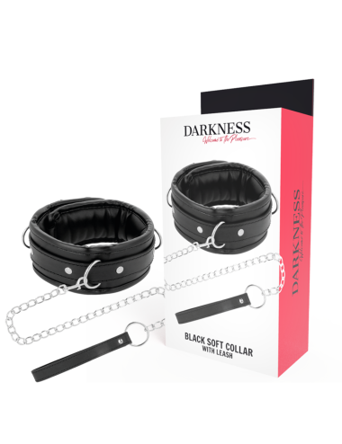 DARKNESS - SOFT LEATHER NECKLACE WITH CHAIN
