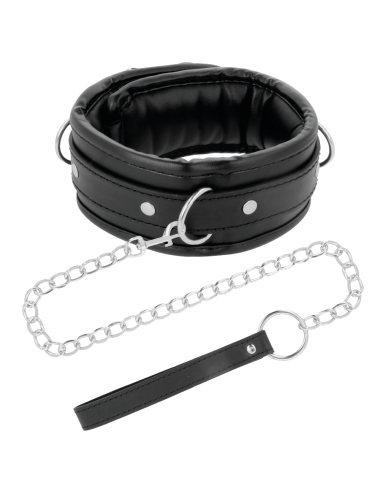 DARKNESS - SOFT LEATHER NECKLACE WITH CHAIN