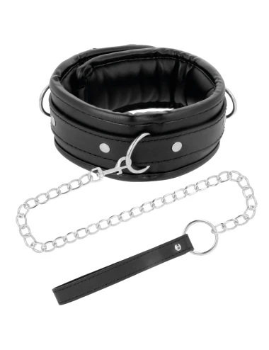 DARKNESS - SOFT LEATHER NECKLACE WITH CHAIN