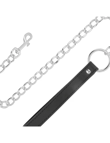 DARKNESS - SOFT LEATHER NECKLACE WITH CHAIN