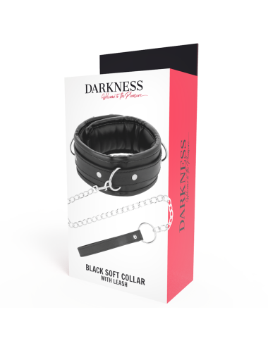 DARKNESS - SOFT LEATHER NECKLACE WITH CHAIN