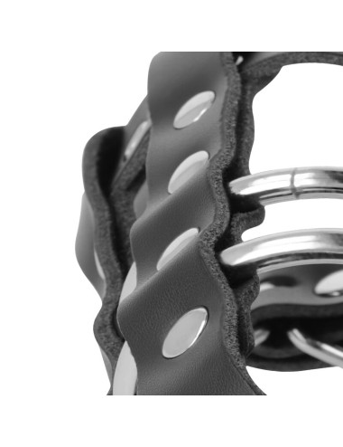 DARKNESS - LEATHER CHASTITY CAGE WITH LOCK