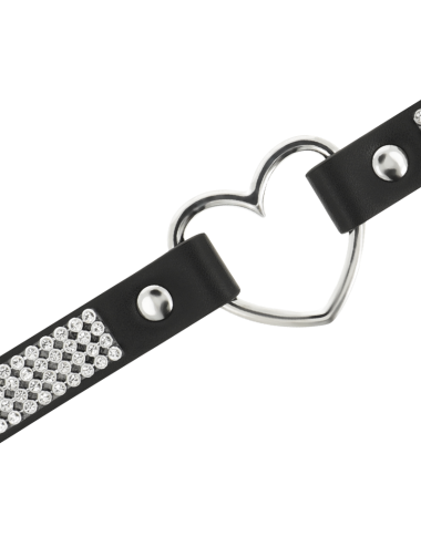COQUETTE CHIC DESIRE - VEGAN LEATHER CHOKER WITH HEART
