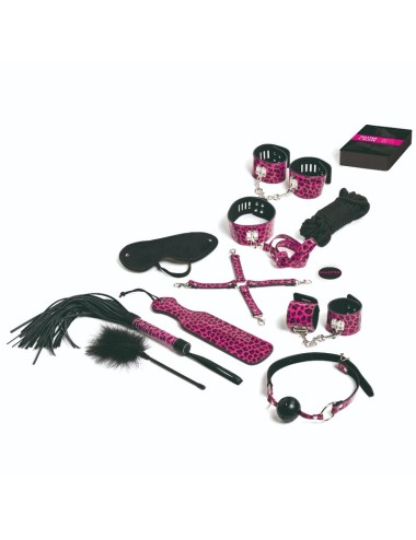 TEASE & PLEASE - SET 13 MAGENTA BONDAGE ACCESSORIES