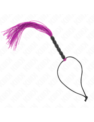 KINK - MINI SILICONE WHIP WITH 6 PURPLE BEADS 26 CM