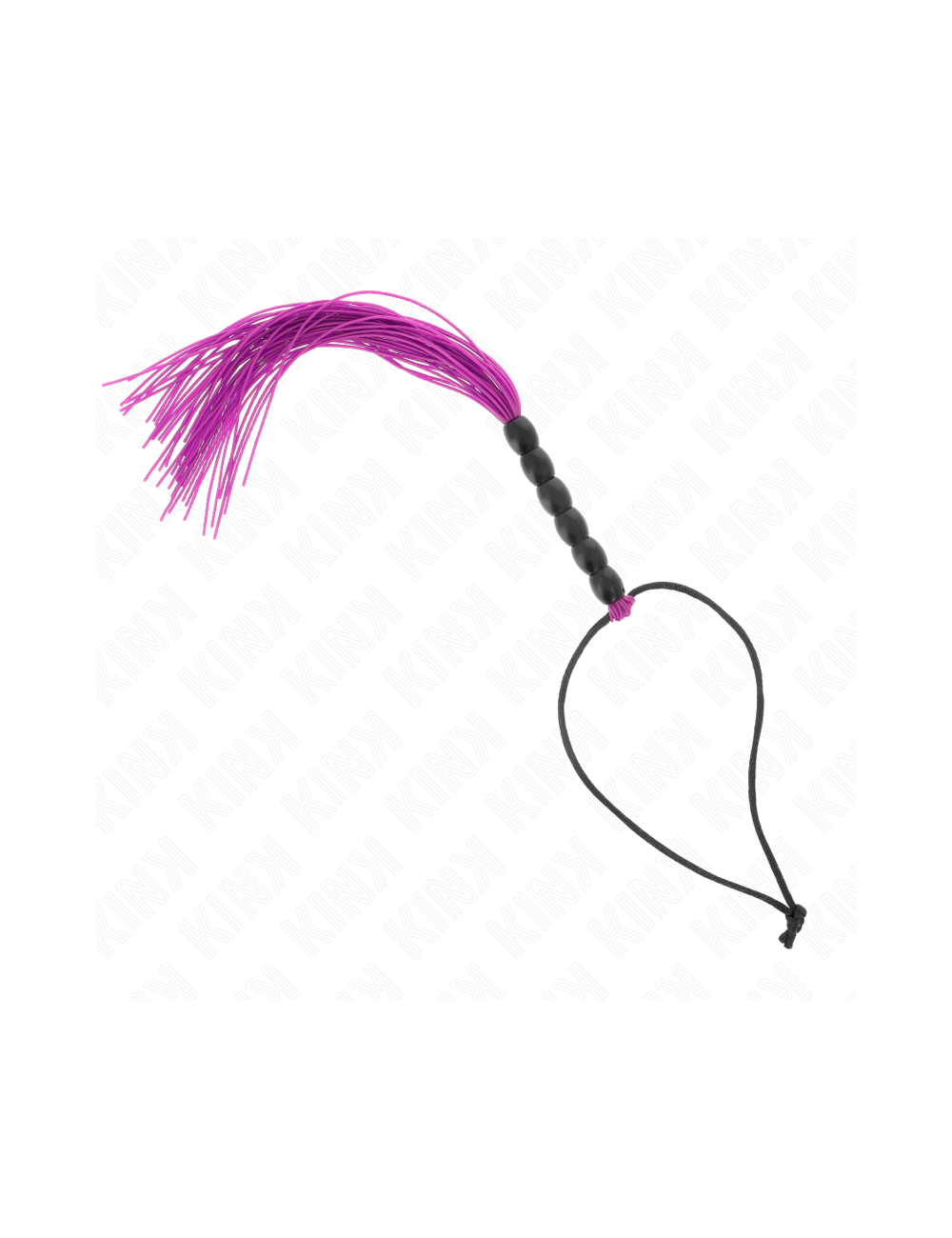 KINK - MINI SILICONE WHIP WITH 6 PURPLE BEADS 26 CM