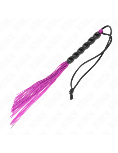 KINK - MINI SILICONE WHIP WITH 6 PURPLE BEADS 26 CM