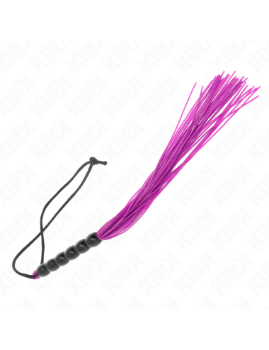 KINK - MINI SILICONE WHIP WITH 6 PURPLE BEADS 26 CM