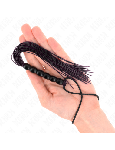 KINK - MINI SILICONE WHIP WITH 6 BLACK BEADS 26 CM