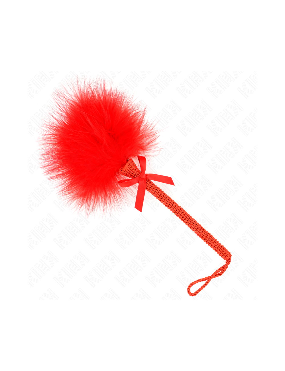KINK - NYLON ROPE WAND WITH TICKLE FEATHERS AND RED BOW 25 CM