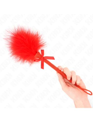 KINK - NYLON ROPE WAND WITH TICKLE FEATHERS AND RED BOW 25 CM