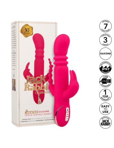 CALEXOTICS - JACK FANTASY TRIPLE HEATED VIBRATOR RABBIT PINK