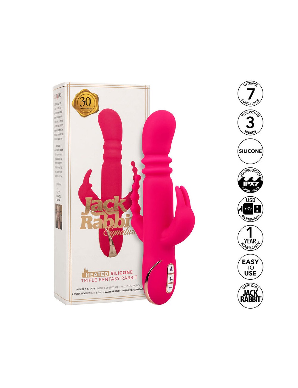 CALEXOTICS - JACK FANTASY TRIPLE HEATED VIBRATOR RABBIT PINK CALEXOTICS - JACK FANTASY TRIPLE HEATED VIBRATOR RABBIT PINK