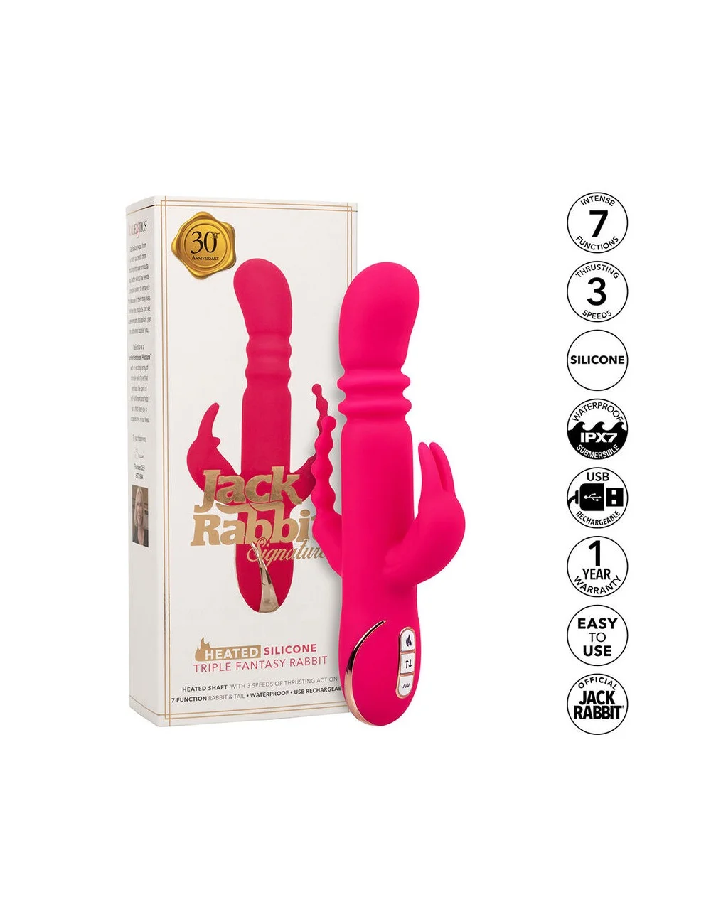 CALEXOTICS - JACK FANTASY TRIPLE HEATED VIBRATOR RABBIT PINK CALEXOTICS - JACK FANTASY TRIPLE HEATED VIBRATOR RABBIT PINK