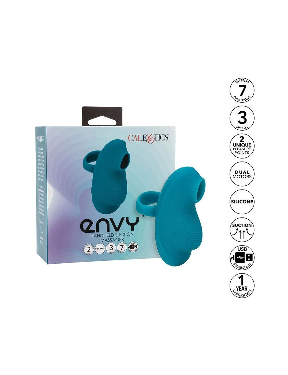 CALEXOTICS - ENVY HANDHELD ROLLING BALL MASSAGER 7 VIBRATIONS BLUE CALEXOTICS - ENVY HANDHELD ROLLING BALL MASSAGER 7 VIBRATIONS BLUE