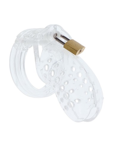 HIDDEN DESIRE - EXTREME CHASTITY COCK CAGE ACRYLIC ADJUSTABLE CLEAR