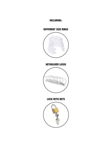 HIDDEN DESIRE - EXTREME CHASTITY COCK CAGE ACRYLIC ADJUSTABLE CLEAR