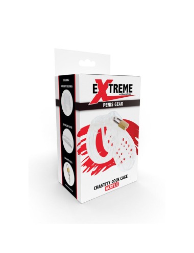 HIDDEN DESIRE - EXTREME CHASTITY COCK CAGE ACRYLIC ADJUSTABLE CLEAR