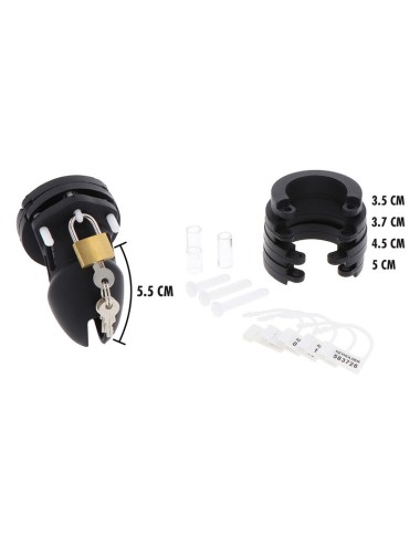 HIDDEN DESIRE - EXTREME CHASTITY COCK CAGE SILICONE SIZE S BLACK