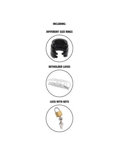HIDDEN DESIRE - EXTREME CHASTITY COCK CAGE SILICONE SIZE L BLACK