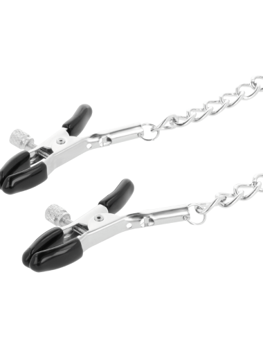 DARKNESS - COLLAR WITH NIPPLE CLAMPS BLACK