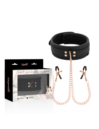 COQUETTE CHIC DESIRE - FANTASY NIPPLE CLAMP NECKLACE WITH NEOPRENE LINING