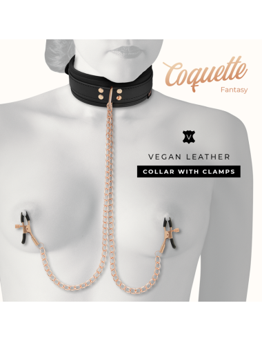 COQUETTE CHIC DESIRE - FANTASY NIPPLE CLAMP NECKLACE WITH NEOPRENE LINING