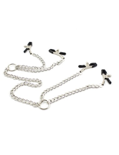 OHMAMA FETISH - 4 NIPPLE Clamps WITH CHAINS