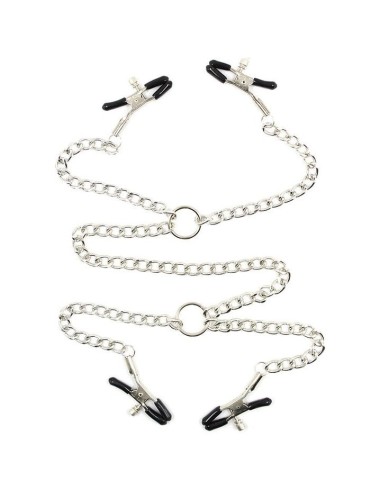 OHMAMA FETISH - 4 NIPPLE Clamps WITH CHAINS