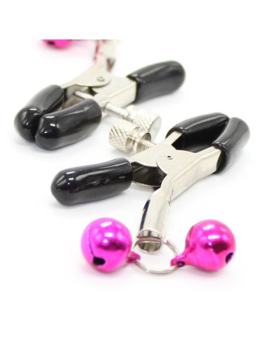 OHMAMA FETISH - NIPPLE CLAMPS WITH PINK BELL