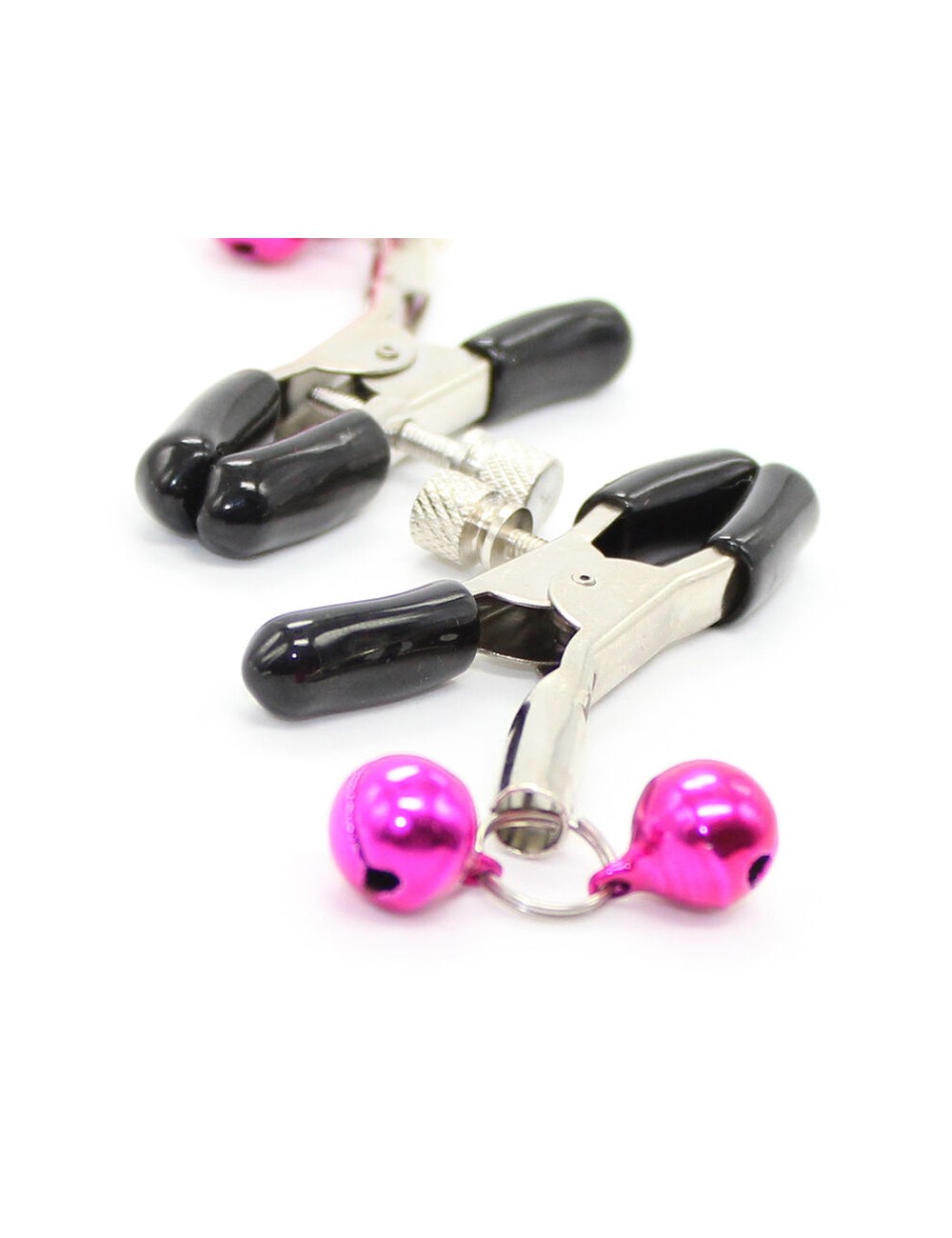 OHMAMA FETISH - NIPPLE CLAMPS WITH PINK BELL OHMAMA FETISH - NIPPLE CLAMPS WITH PINK BELL