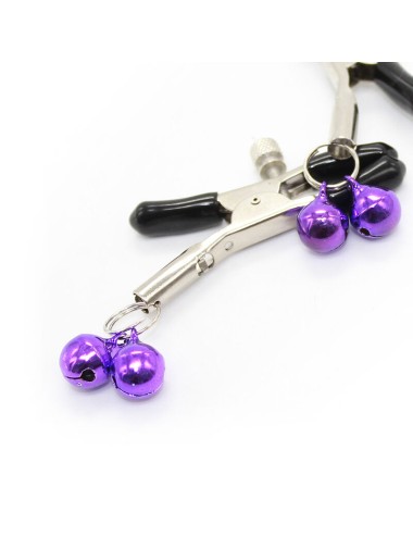 OHMAMA FETISH - NIPPLE Clamps WITH LILAC BELL