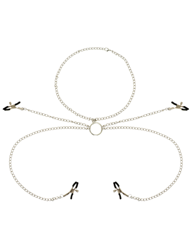 OHMAMA FETISH 4 NIPPLE CLAMPS WITH CHAIN NECKLACE