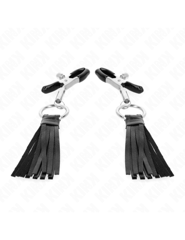 KINK - LEATHERETTE TASSEL NIPPLE CLAMPS 6 CM