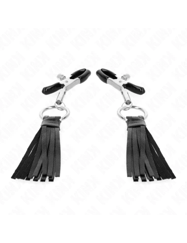 KINK - LEATHERETTE TASSEL NIPPLE CLAMPS 6 CM