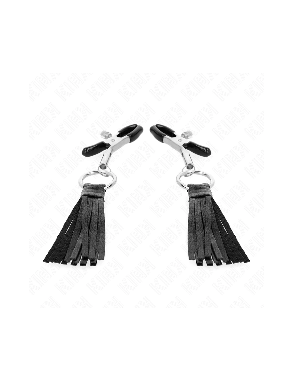 KINK - LEATHERETTE TASSEL NIPPLE CLAMPS 6 CM KINK - LEATHERETTE TASSEL NIPPLE CLAMPS 6 CM