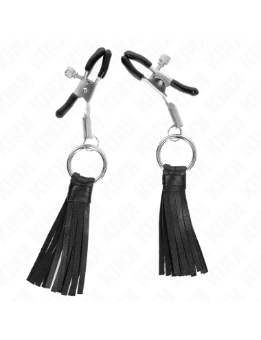 KINK - LEATHERETTE TASSEL NIPPLE CLAMPS 6 CM