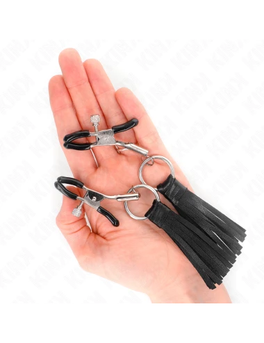KINK - LEATHERETTE TASSEL NIPPLE CLAMPS 6 CM