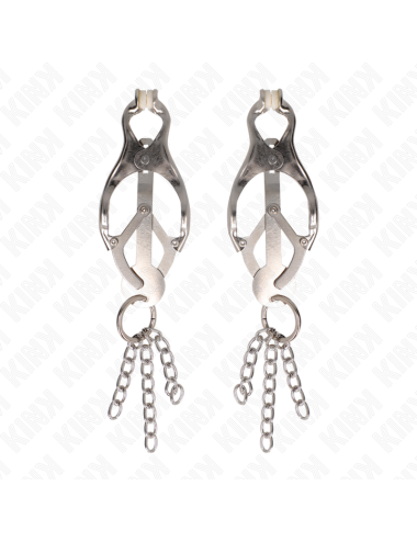 KINK - JAPANESE CLOVER NIPPLE CLAMPS WITH LITTLE CHAINS SILVER