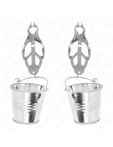 KINK - JAPANESE CLOVER NIPPLE CLAMPS WITH BUCKETS SILVER