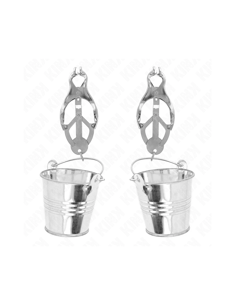 KINK - JAPANESE CLOVER NIPPLE CLAMPS WITH BUCKETS SILVER