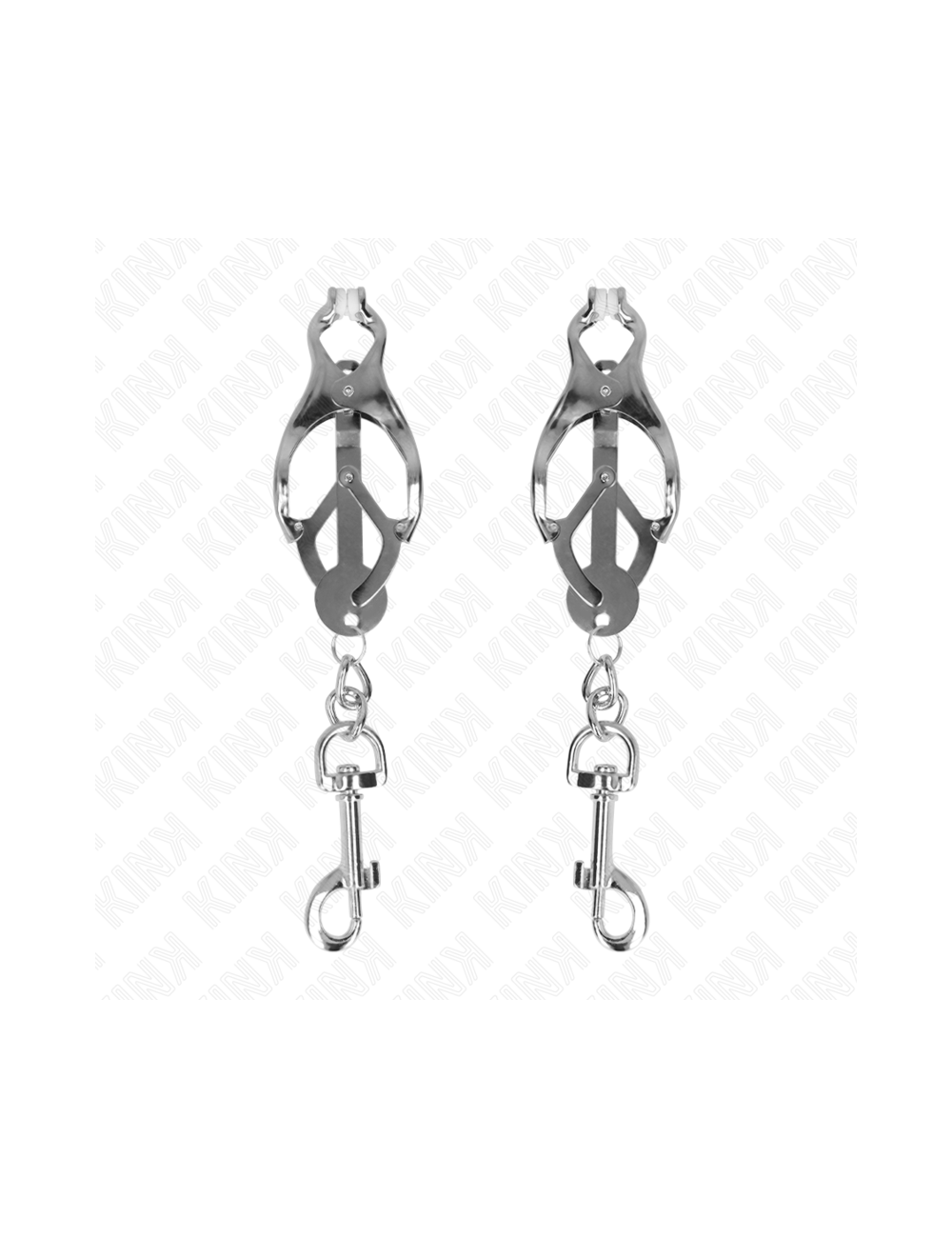 KINK - JAPANESE CLOVER NIPPLE CLAMPS WITH HOOKS SILVER
