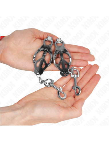KINK - JAPANESE CLOVER NIPPLE CLAMPS WITH HOOKS SILVER