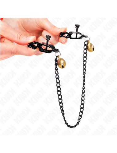 KINK - FLAT CHAIN NIPPLE CLAMPS AND BELL SILVER 30 CM