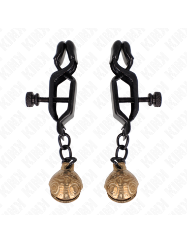 KINK - BELL JAW STYLE NIPPLE CLAMPS BLACK 7 CM