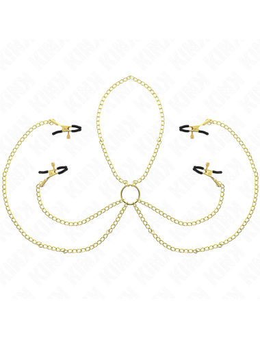 KINK - 4 NIPPLE AND CLIT CLAMPS ADJUSTABLE GOLD