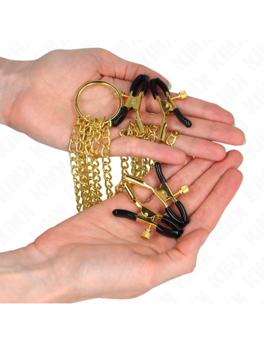 KINK - 4 NIPPLE AND CLIT CLAMPS ADJUSTABLE GOLD